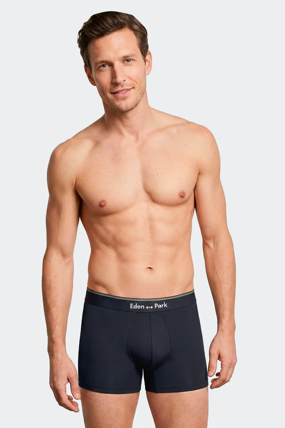 Eden Park lot 2 boxers coton marine kaki homme