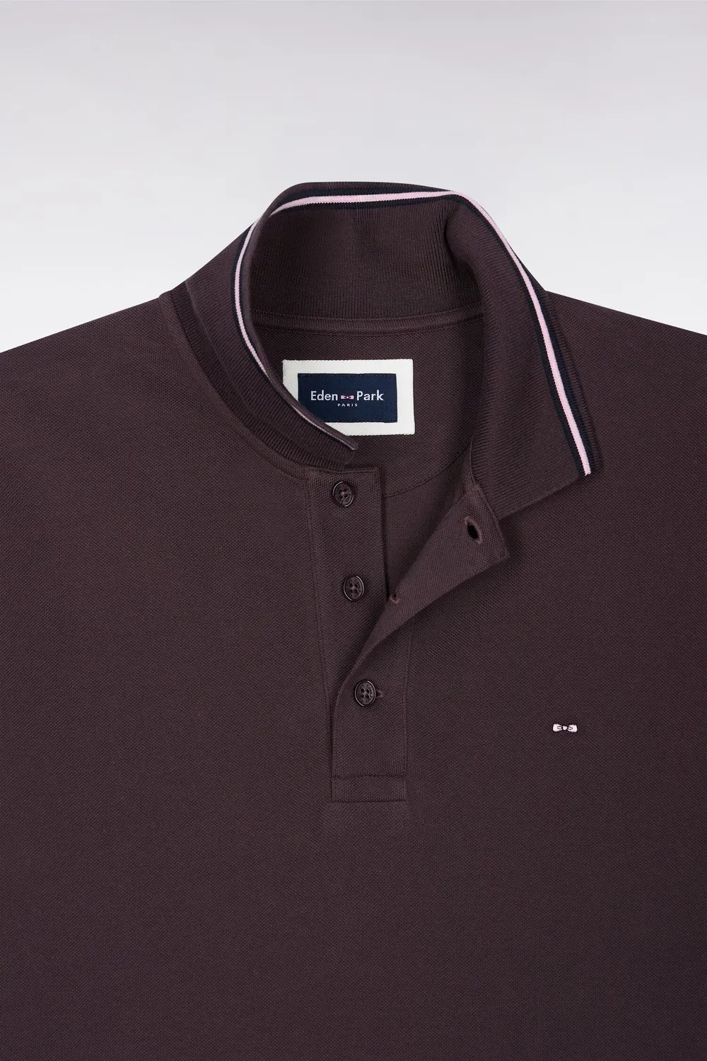 Eden Park Legend Rugby polo marron piqué coton coupe droite