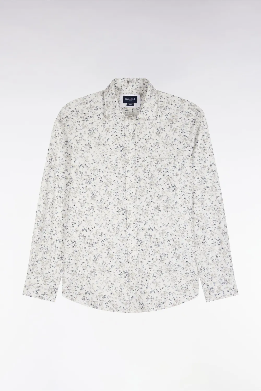 Eden Park Club chemise coton écru micromotifs slim
