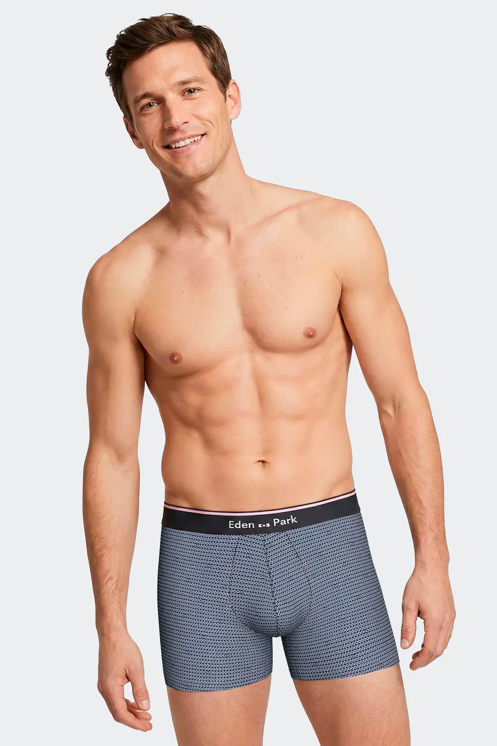 Eden Park lot 2 boxers coton stretch homme bleu imprimé