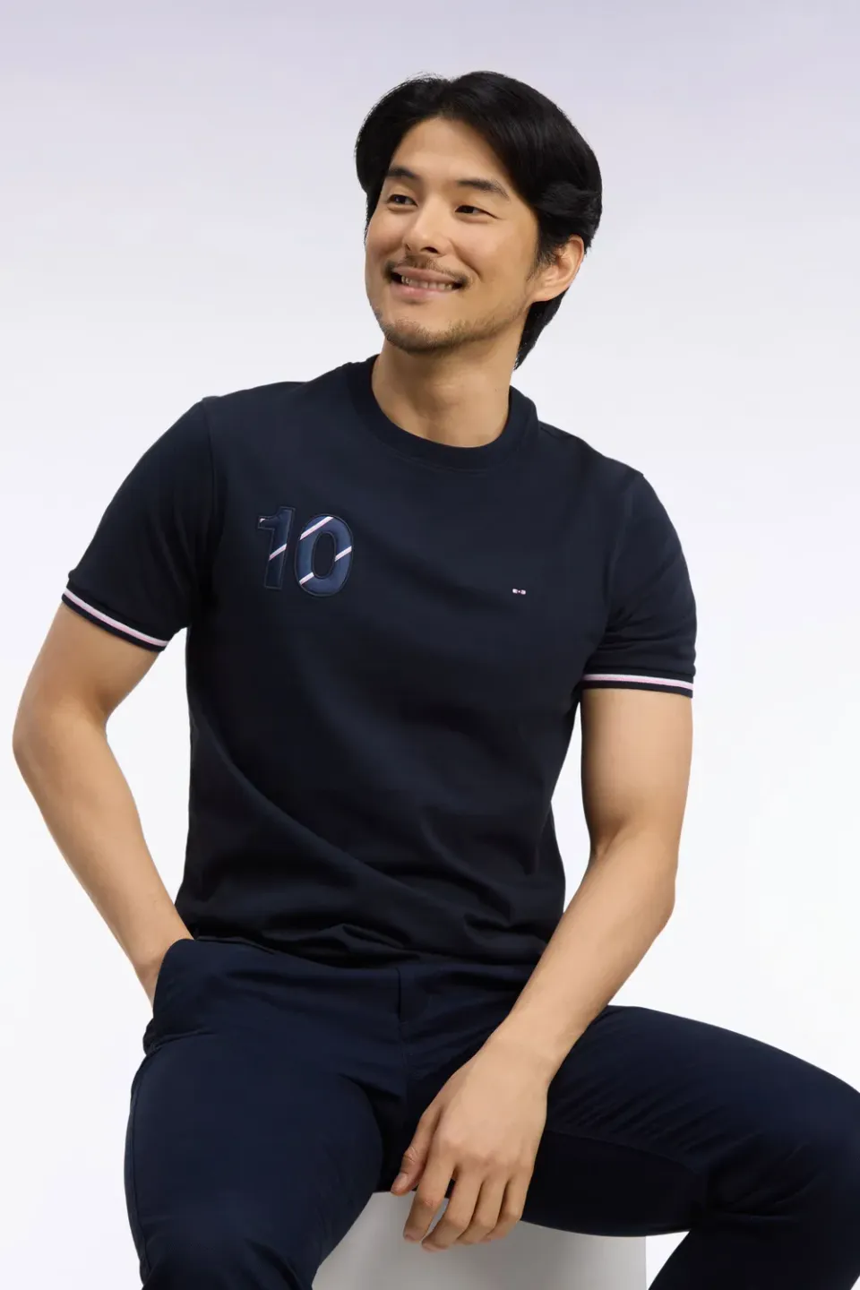 Eden Park t-shirt coton marine numéro 10 brodé