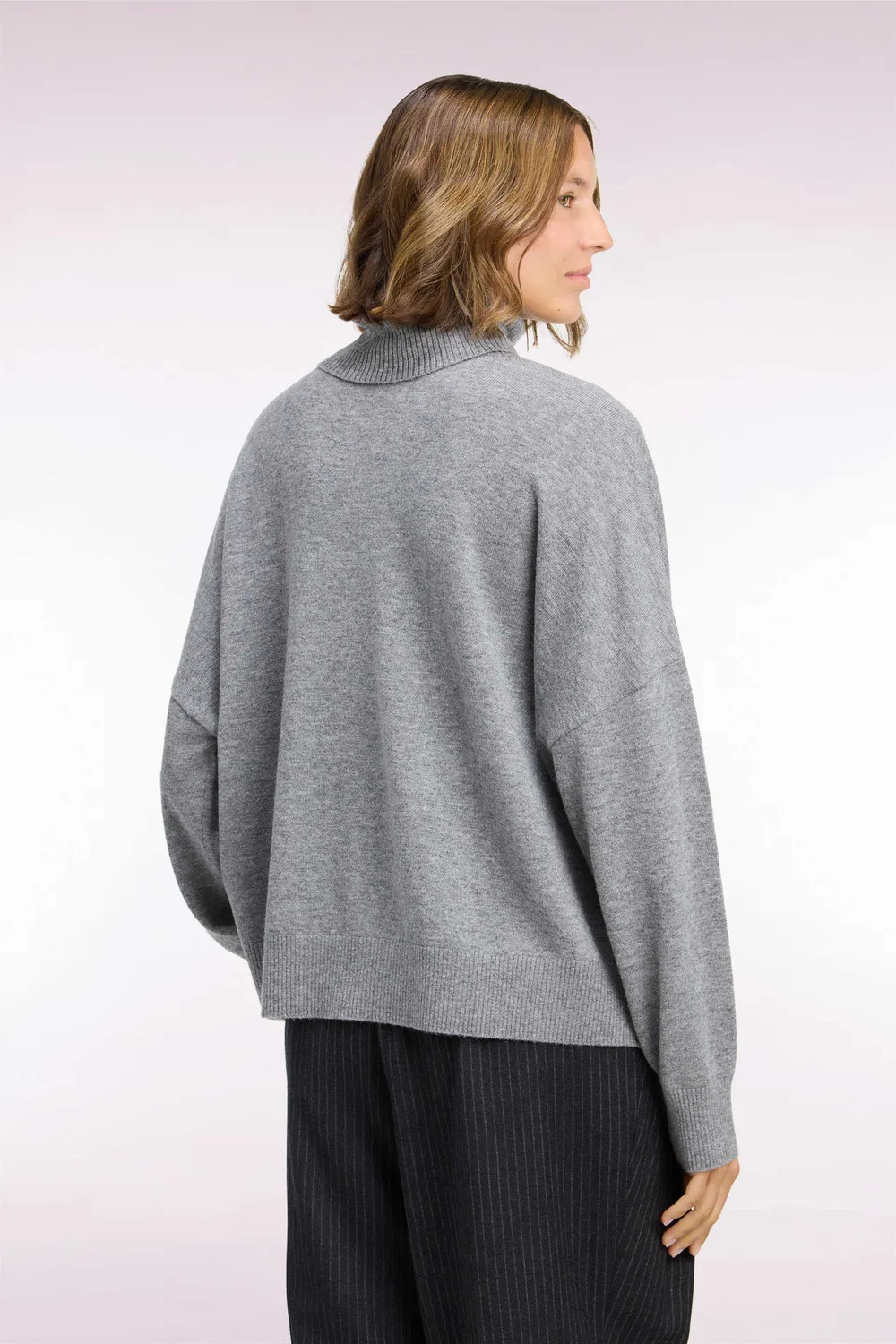 Eden Park Club Classique pull col roule gris laine-cachemire