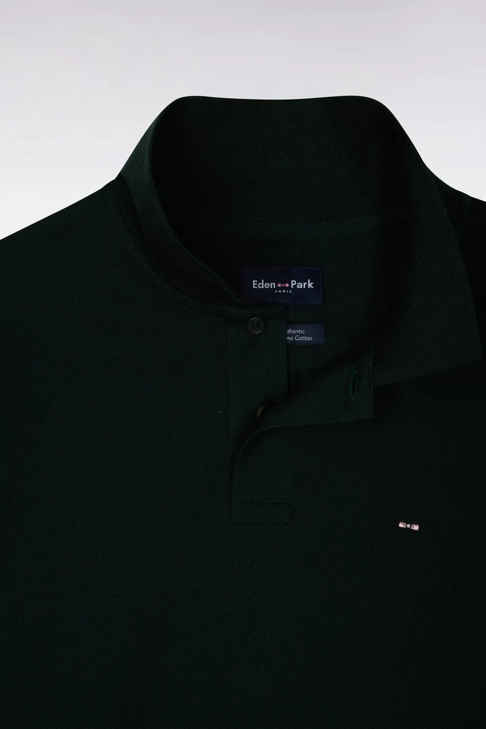 Eden Park polo pima vert foncé coupe droite