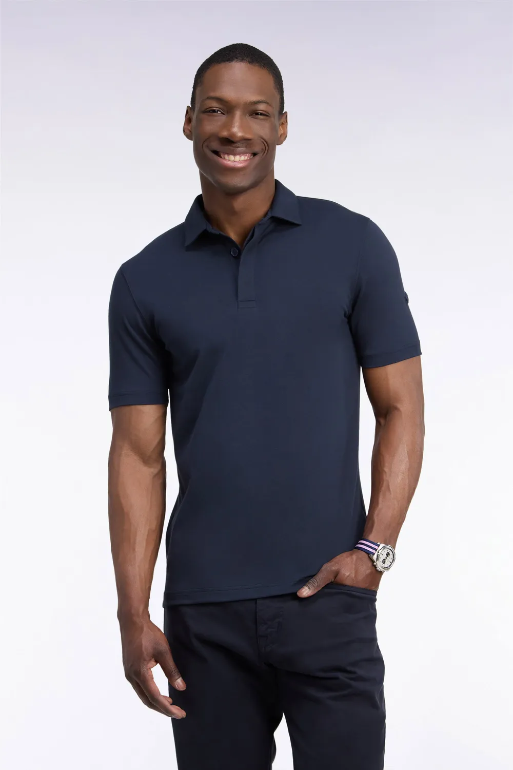 Eden Park Golf polo coton Pima marine droit