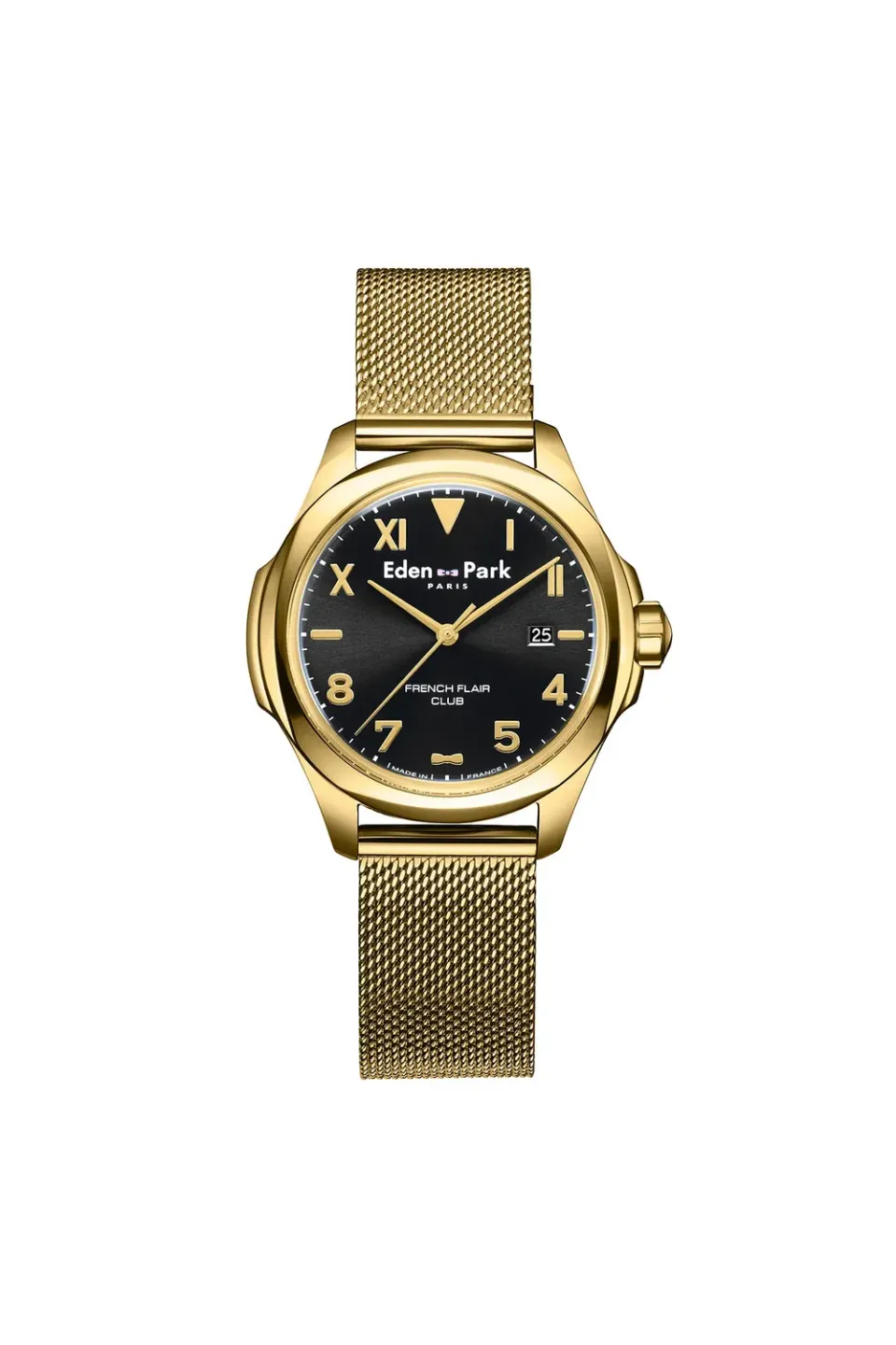 Eden Park French Flair montre quartz noire dorée 42mm