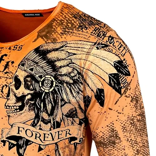 Subliminal Mode BX708 t-shirt manche longue tête de mort coton