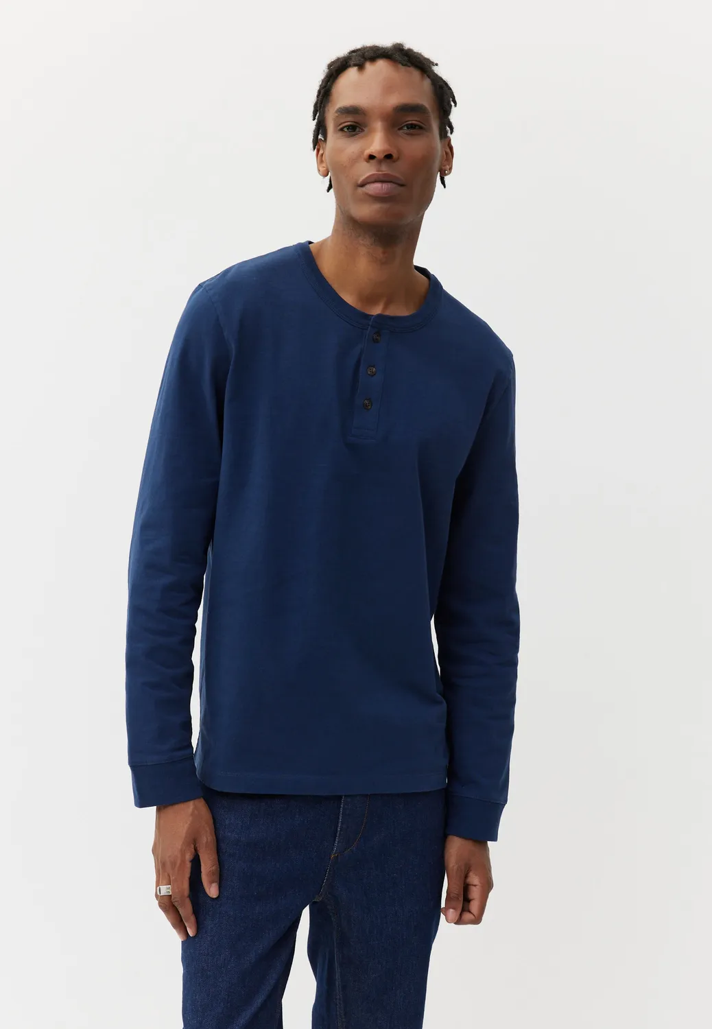 Loom Le Henley t-shirt manches longues bleu marine