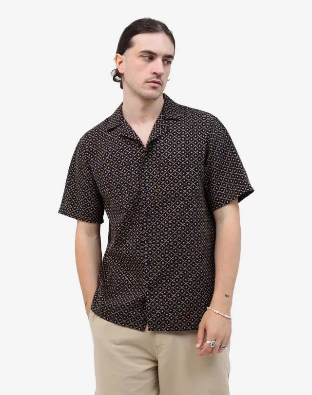 Olow Aloha Neza chemisette noire motif doré