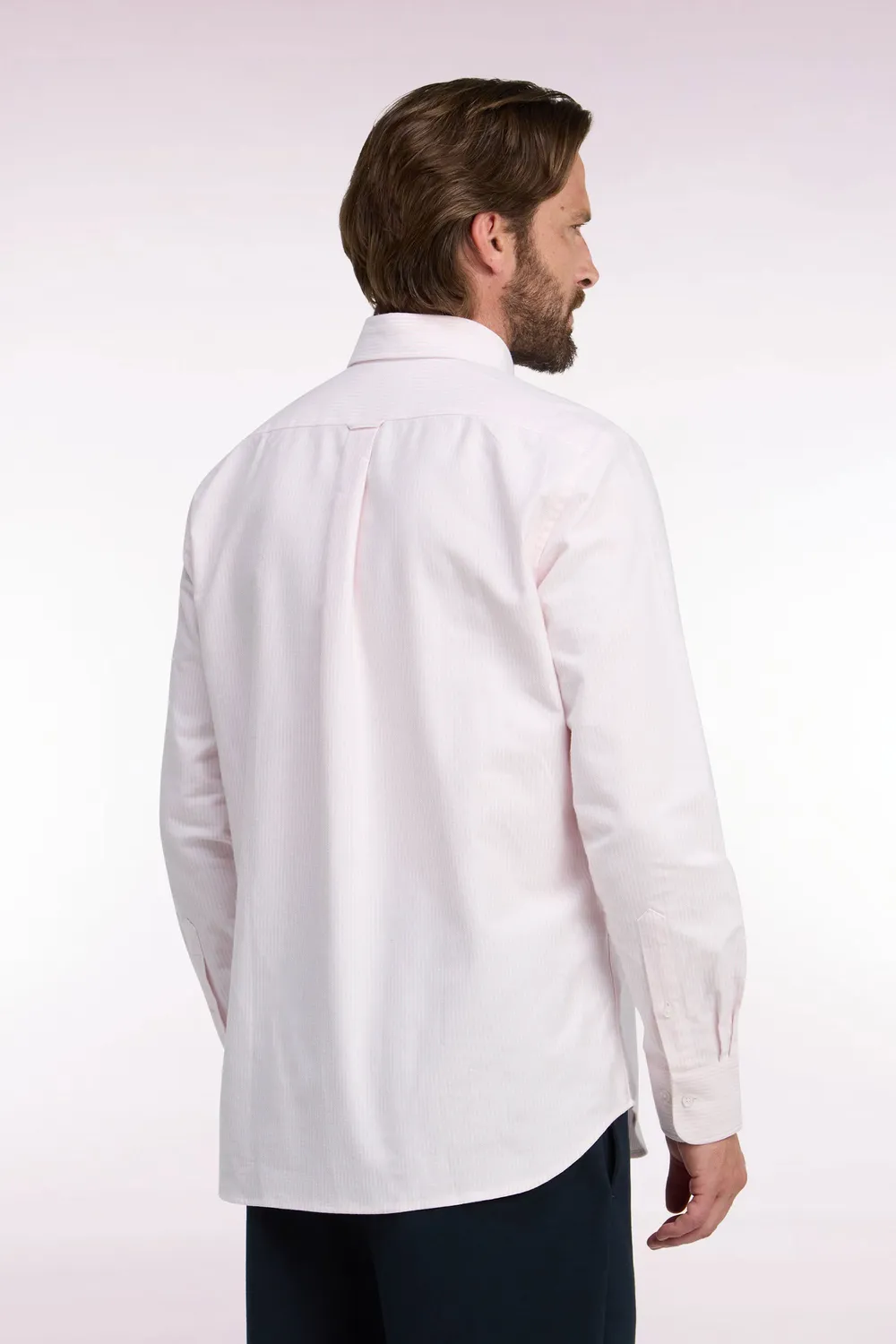 Eden Park chemise rayures bâtons rose coupe droite