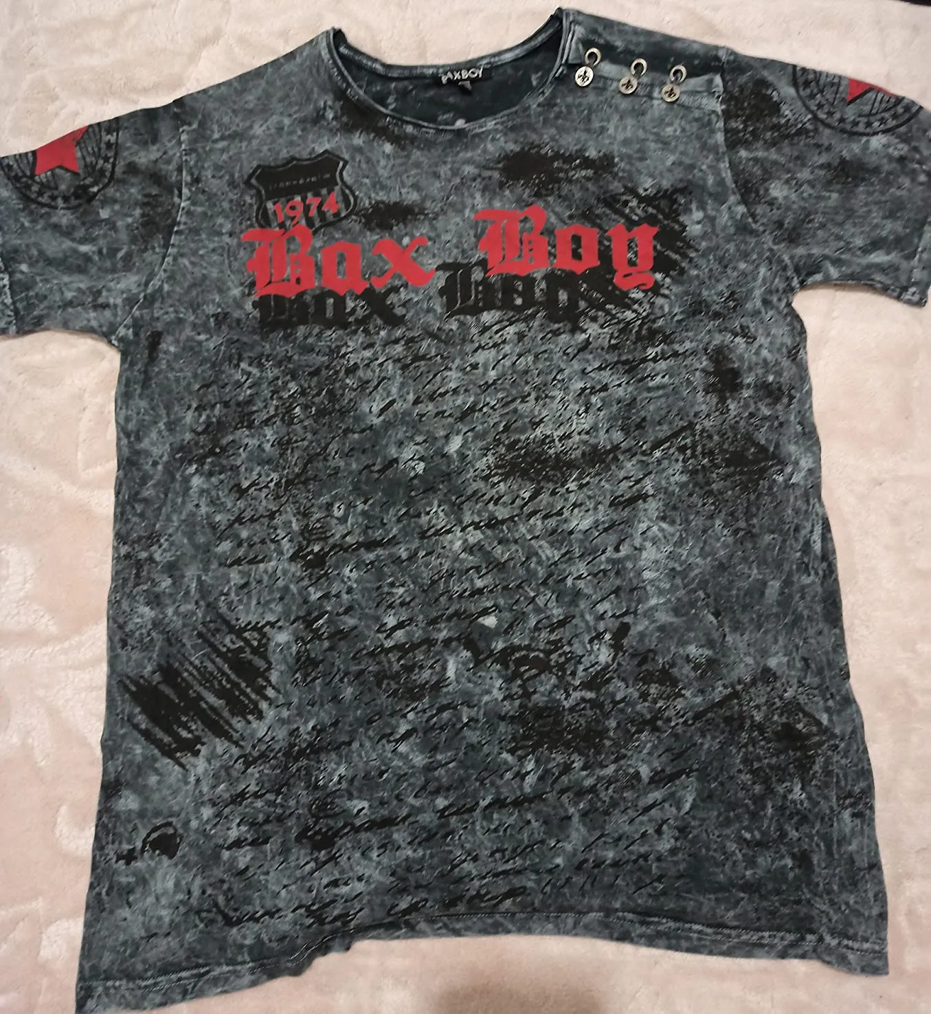Subliminal Mode BX102 t-shirt coton bleu délavé vintage