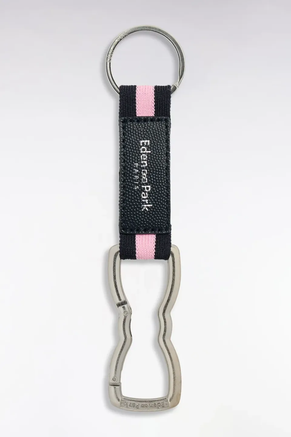 Eden Park porte-clés mousqueton marine rose ruban