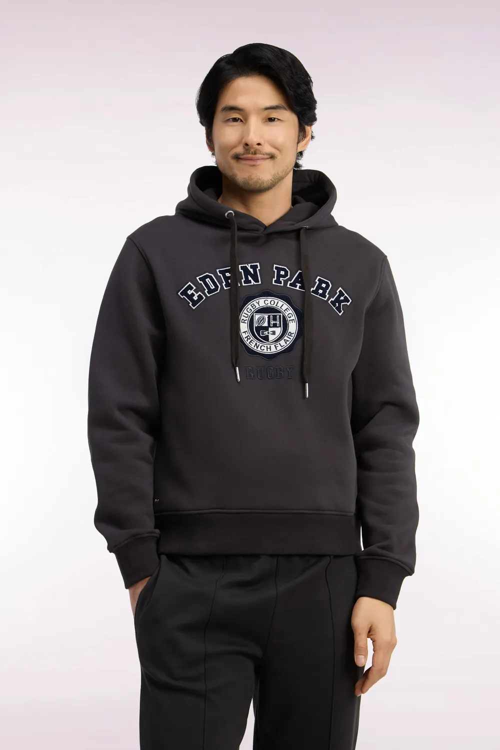 Eden Park College sweat capuche marron molleton