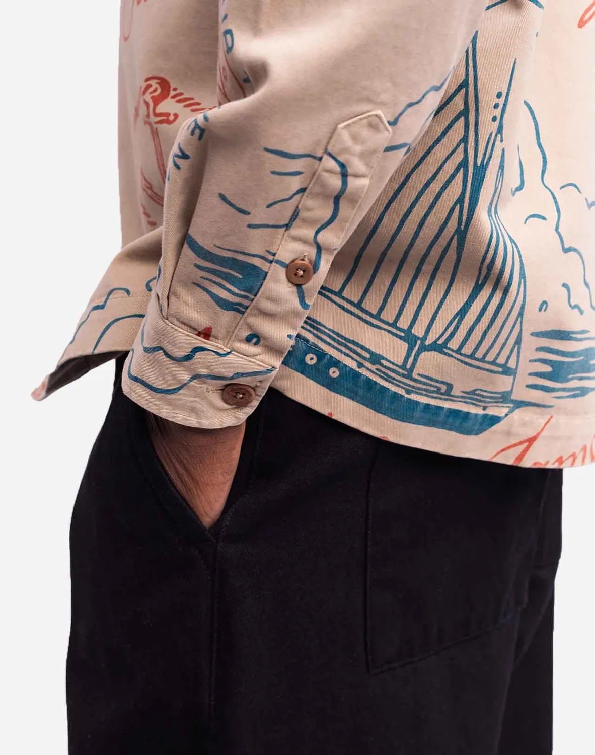 OLOW Décré Urville chemise homme beige imprimé