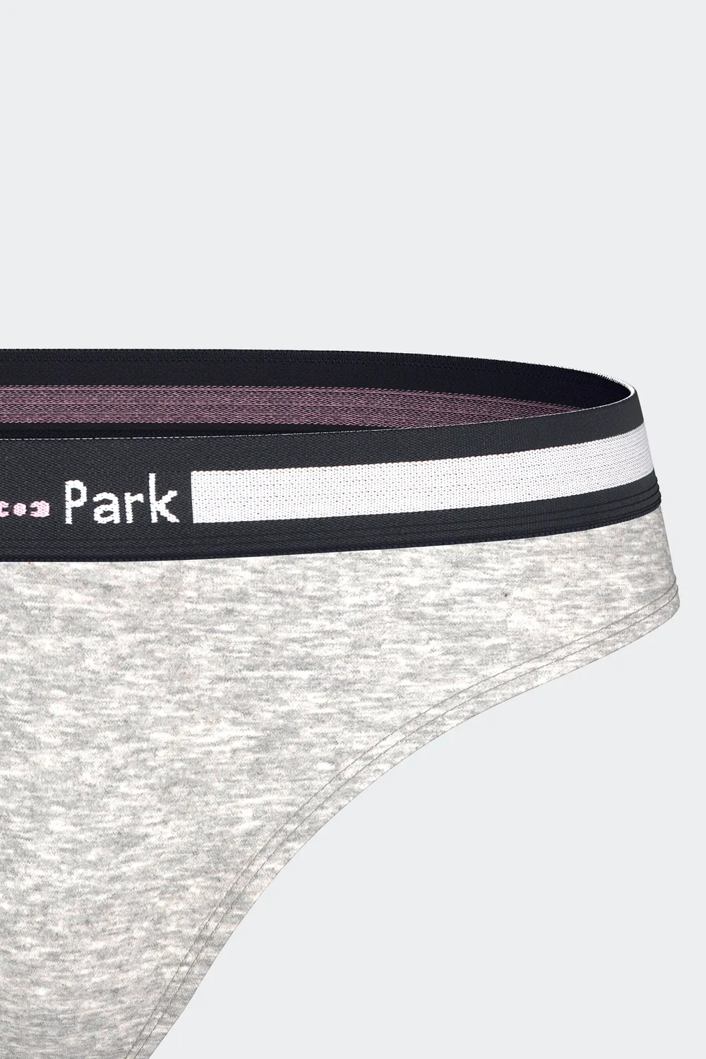 Eden Park tanga femme gris coton stretch élastique siglé