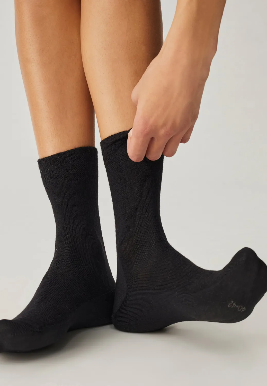 Loom chaussettes laine Gris anthracite fines