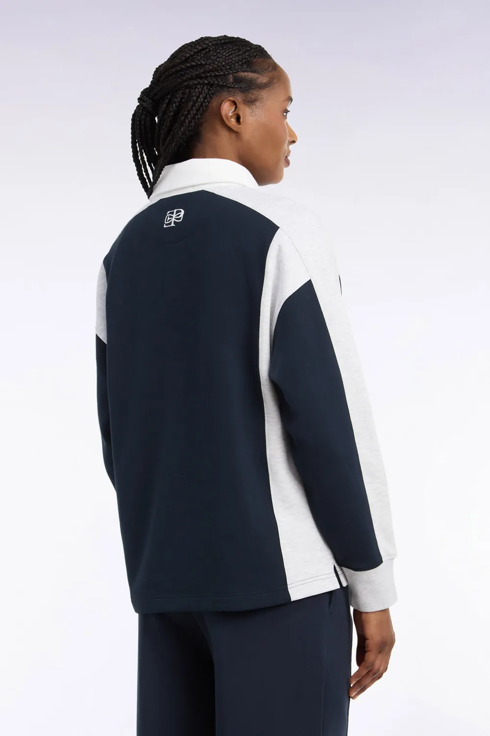 Eden Park Rugby Heritage sweat col maillot marine loose unisexe