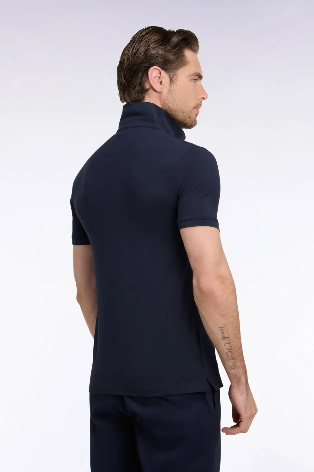 Eden Park polo marine coton stretch coupe ajustée homme