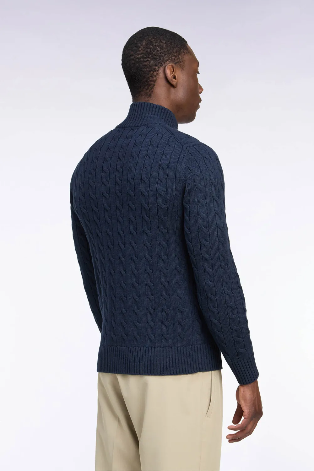 Eden Park pull torsades col camionneur coton marine homme