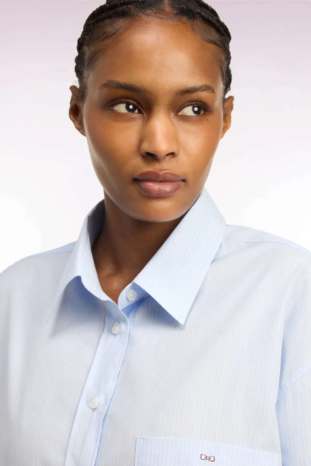 Eden Park Club Classique chemise femme ciel rayures oversized