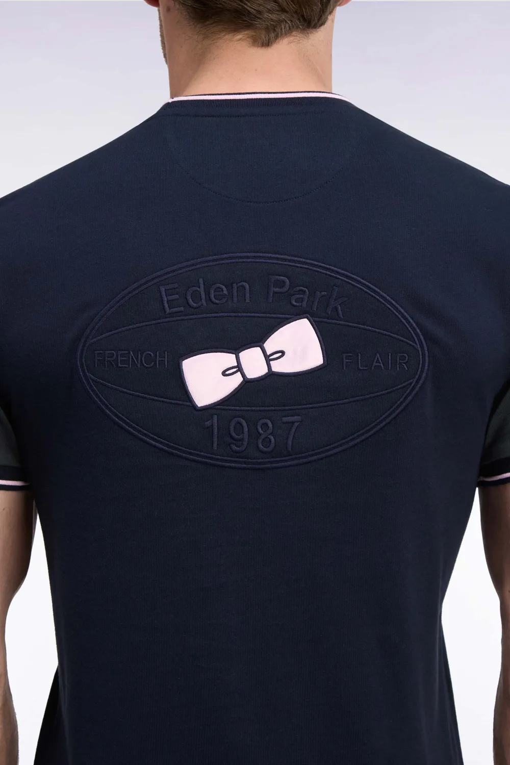 Eden Park Tricolore t-shirt homme marine coton peigné