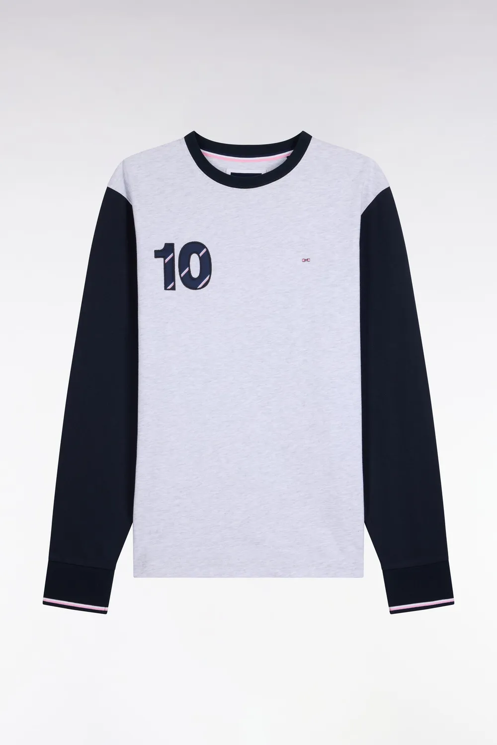 Eden Park t-shirt manches longues bicolore gris coton homme