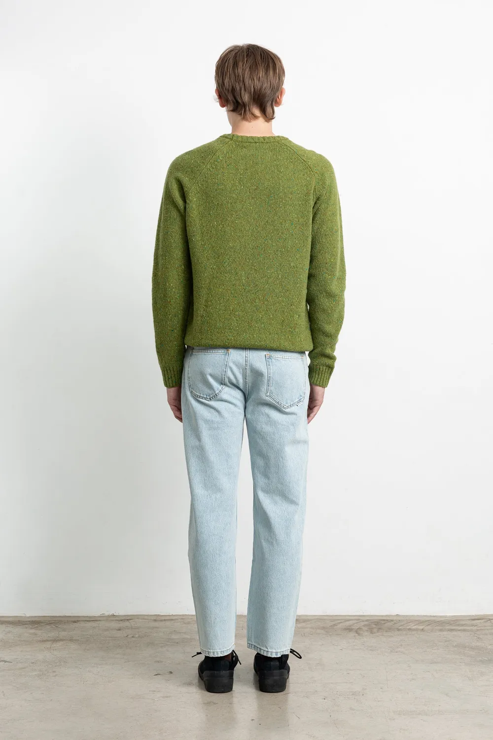 Edmmond Studios Paris pull kaki tweed col caissé