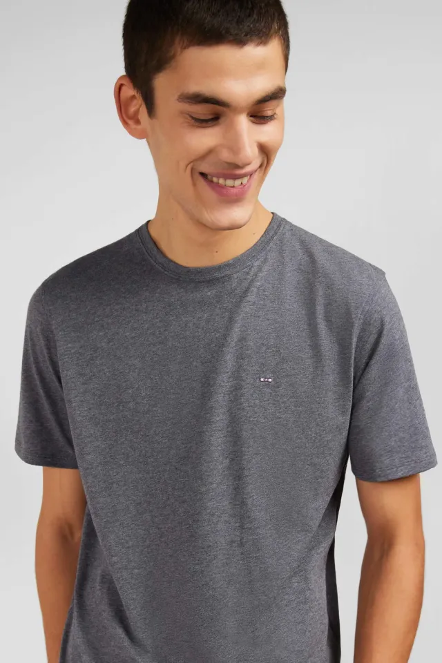 Eden Park t-shirt homme gris col rond coton Pima manches courtes