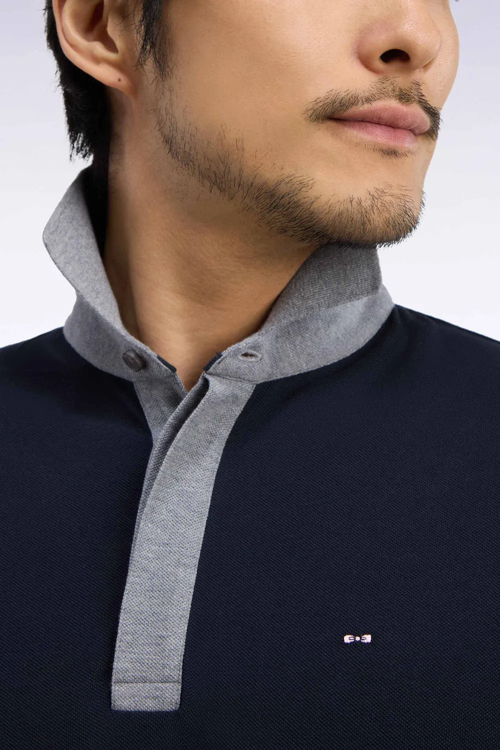 Eden Park Club Evolution polo coton bicolore marine gris droit