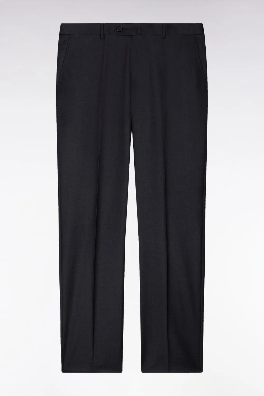 Eden Park pantalon regular gris foncé laine plis cassés