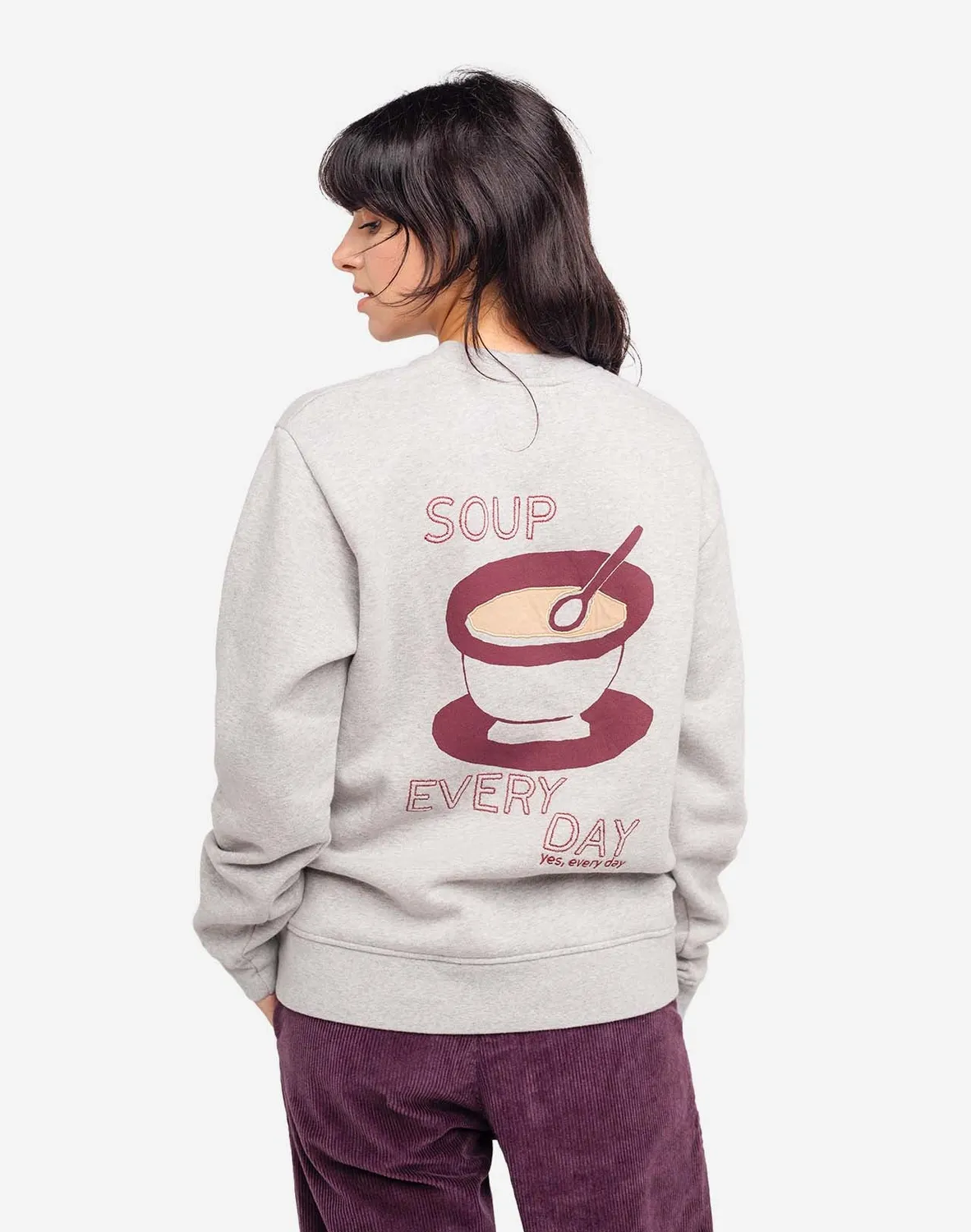 OLOW Good Soup sweat gris chiné coton bio