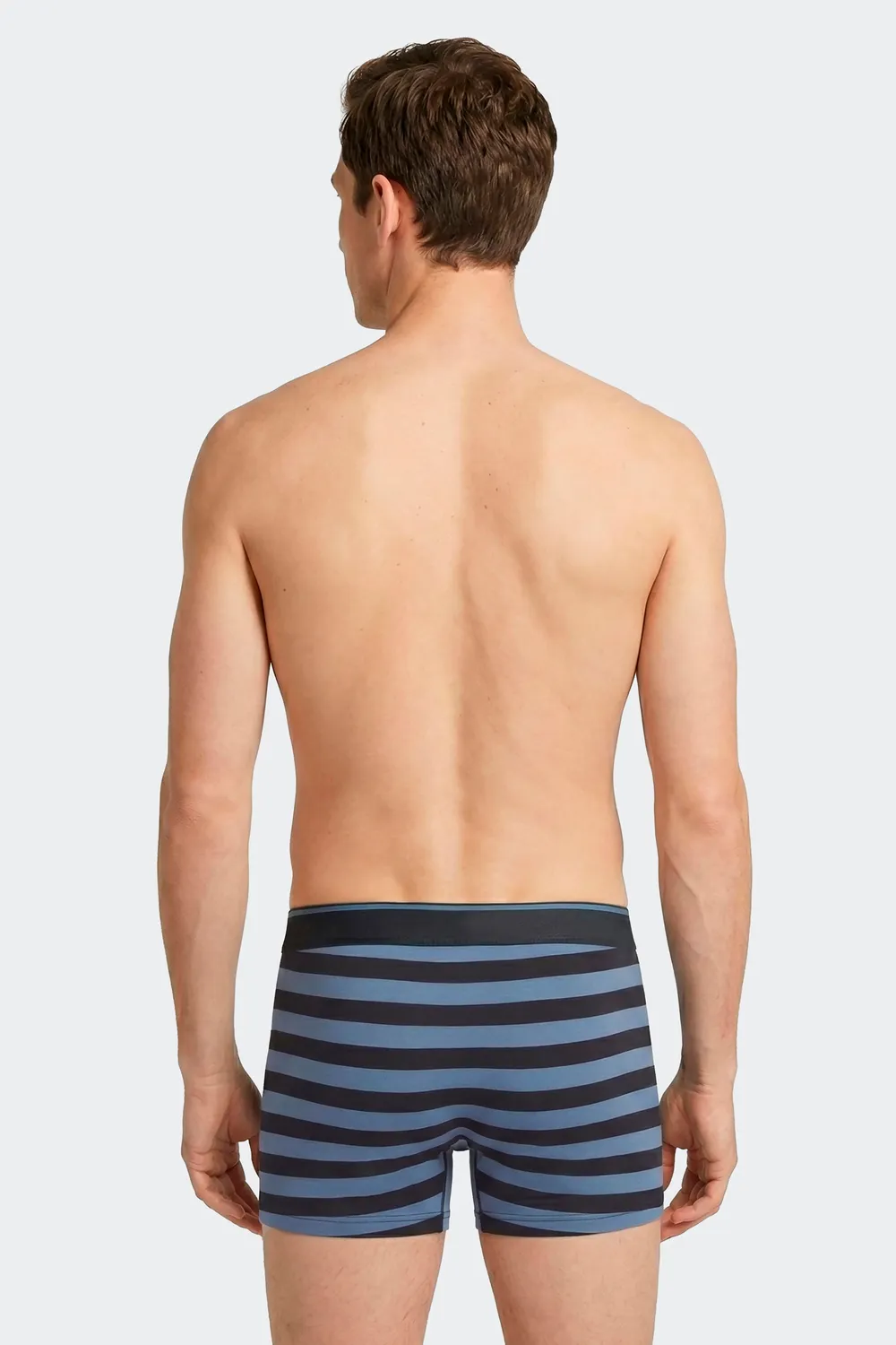 Eden Park lot 2 boxers coton stretch marine uni rayé