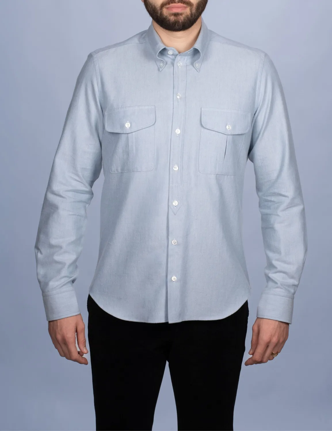 La Chemise Française Alpine chemise flanelle bleu glacier