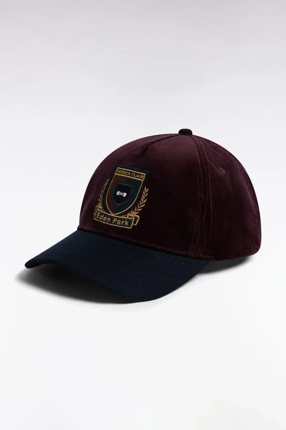 Eden Park casquette bimatière marron écusson brodé