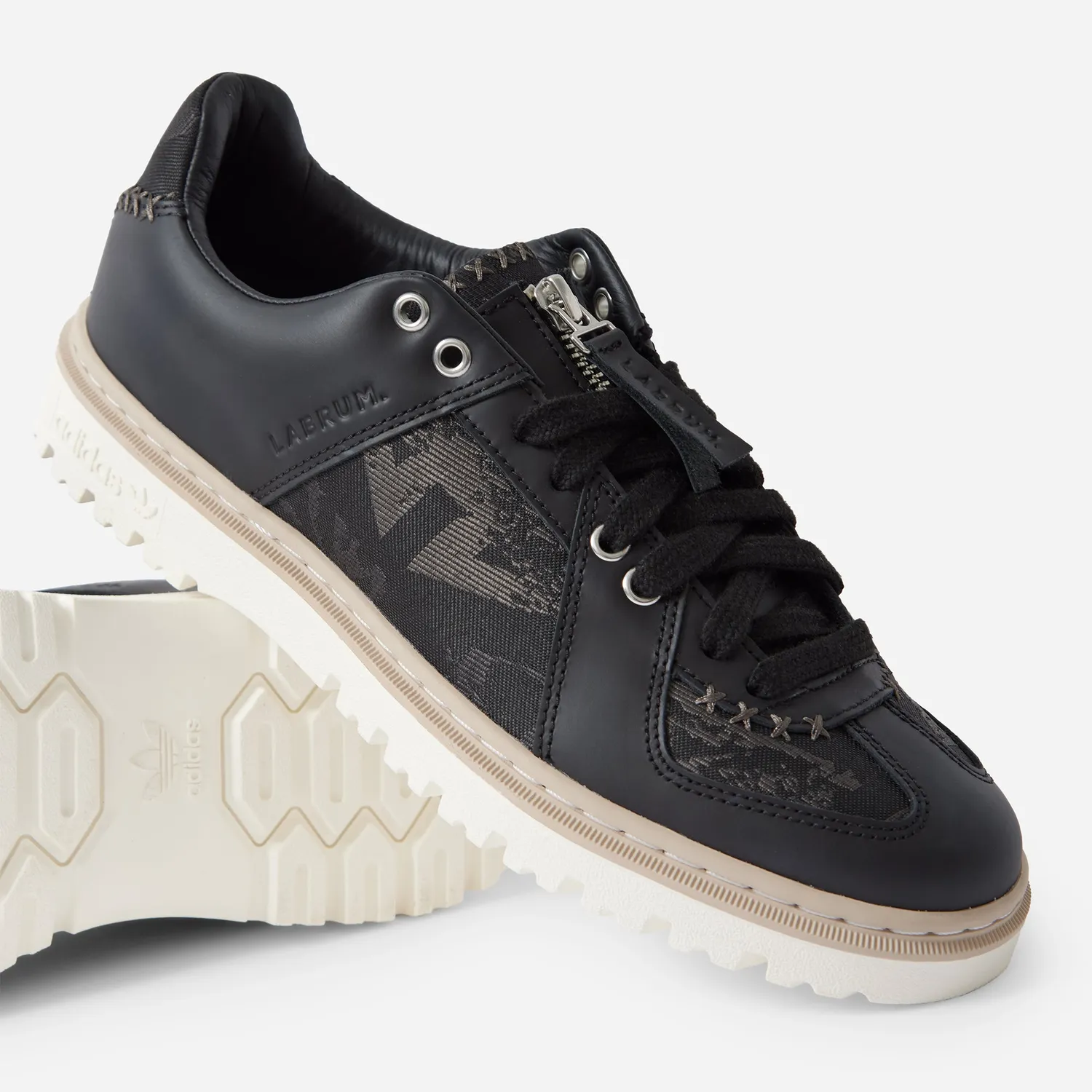 Labrum BW Army sneakers cuir noir beige semelle épaisse