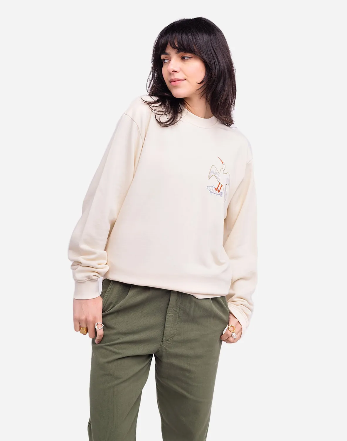 OLOW Bude sweat ivoire coton bio
