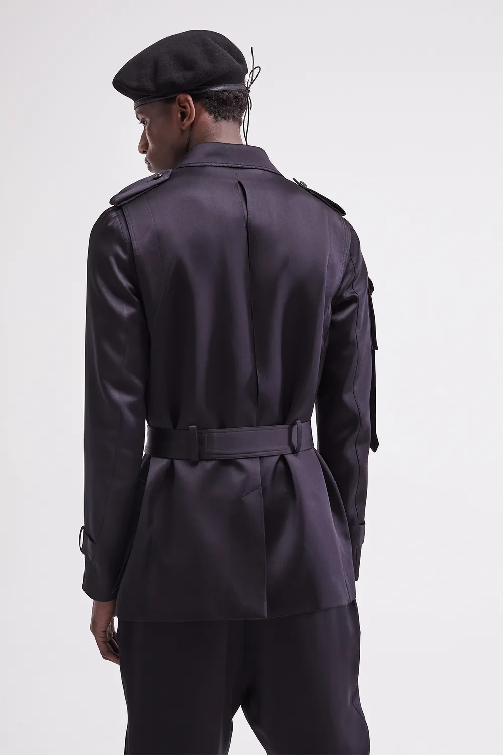 French Deal Saharienne Soie veste satin de soie