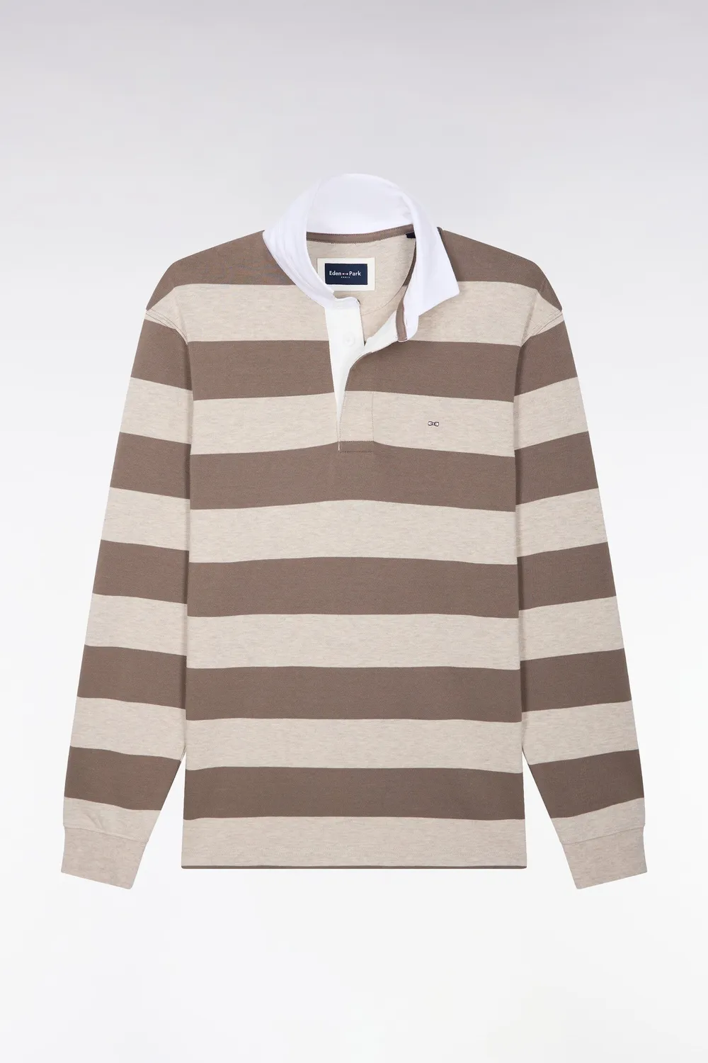 Eden Park Club Classique maillot rayé beige coton