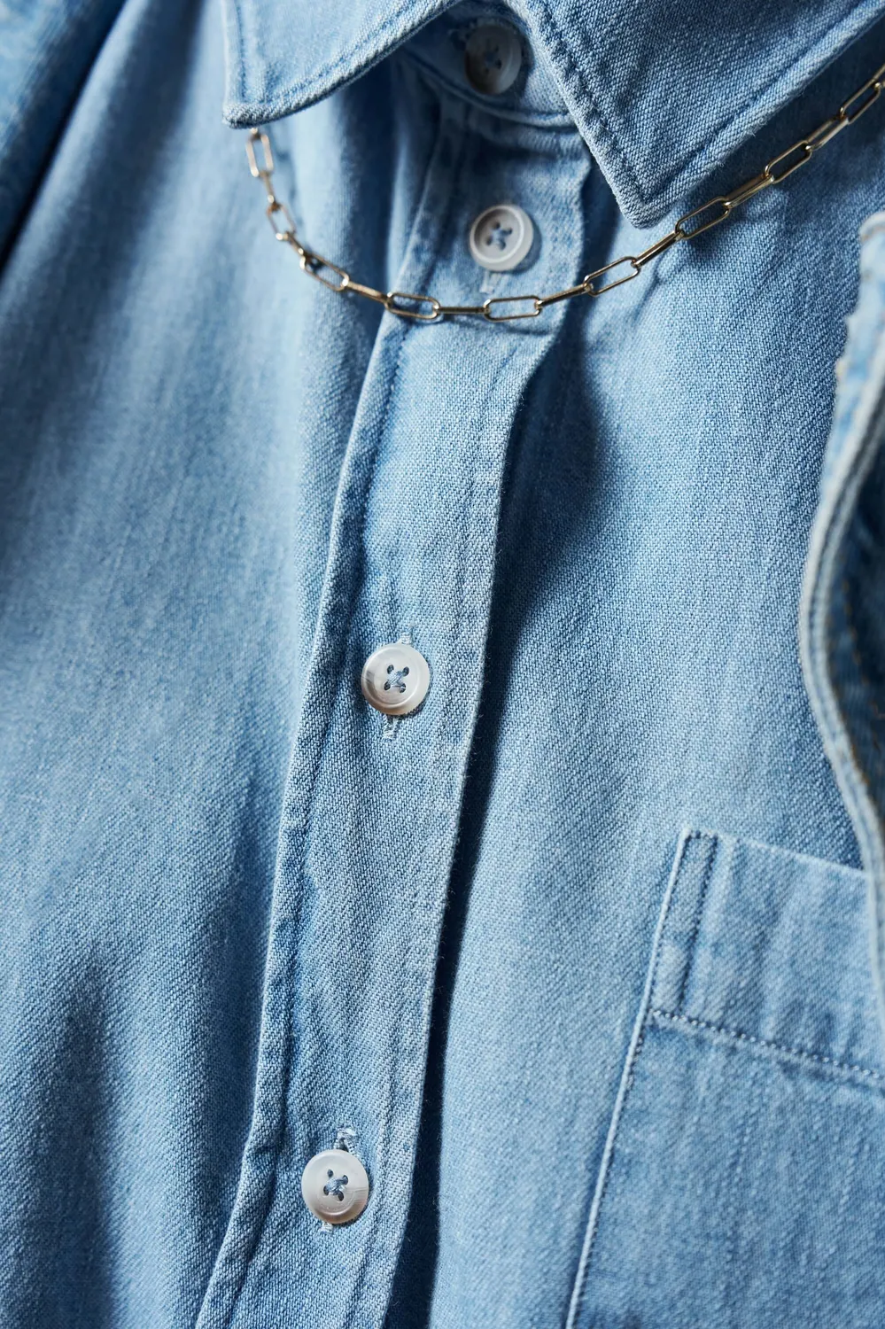 Loom chemise en jean denim bleu moyen
