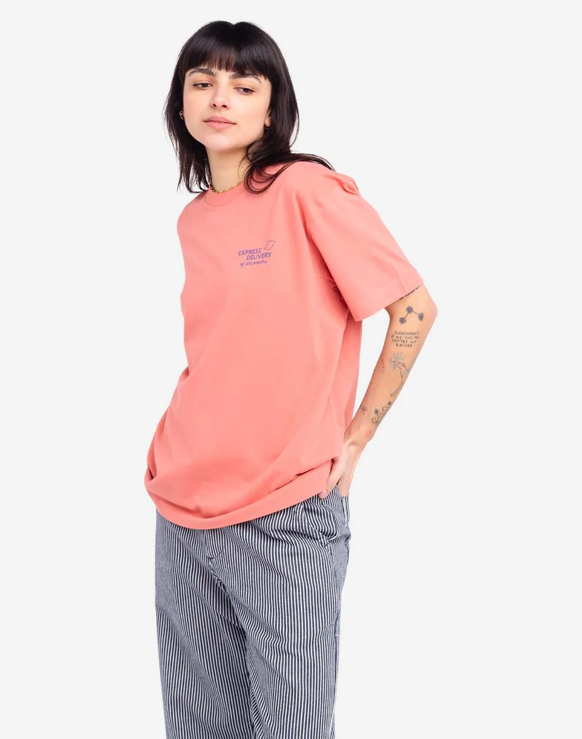 OLOW Cruiser t-shirt ample rose minéral coton bio