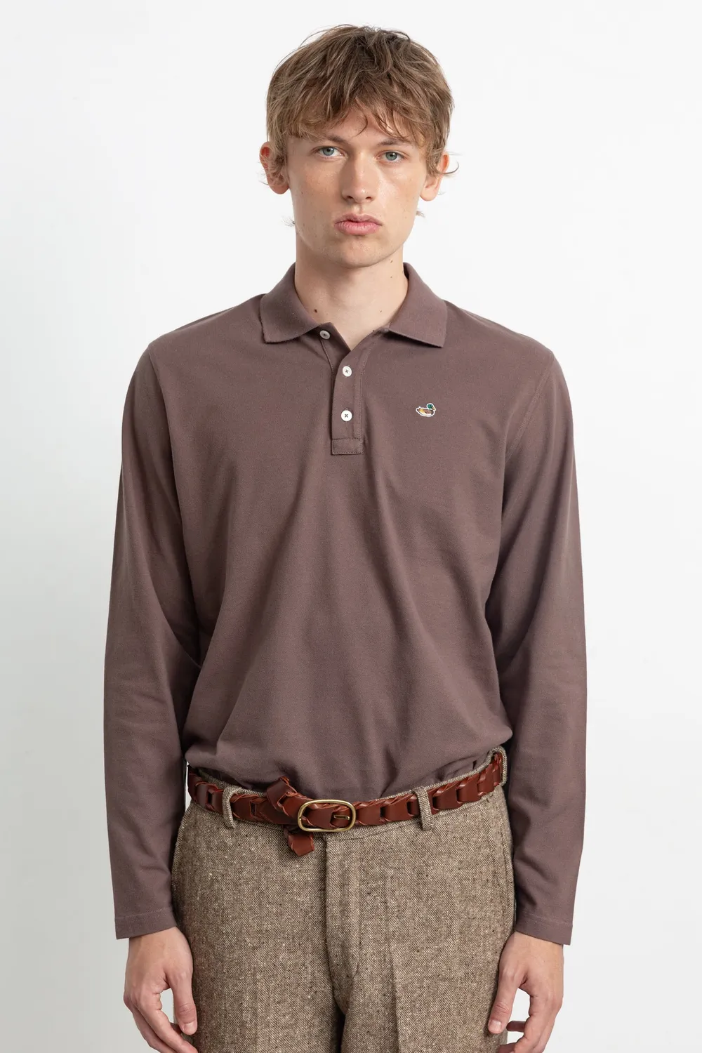 Edmmond Studios Duck Polo LS polo chocolat manches longues