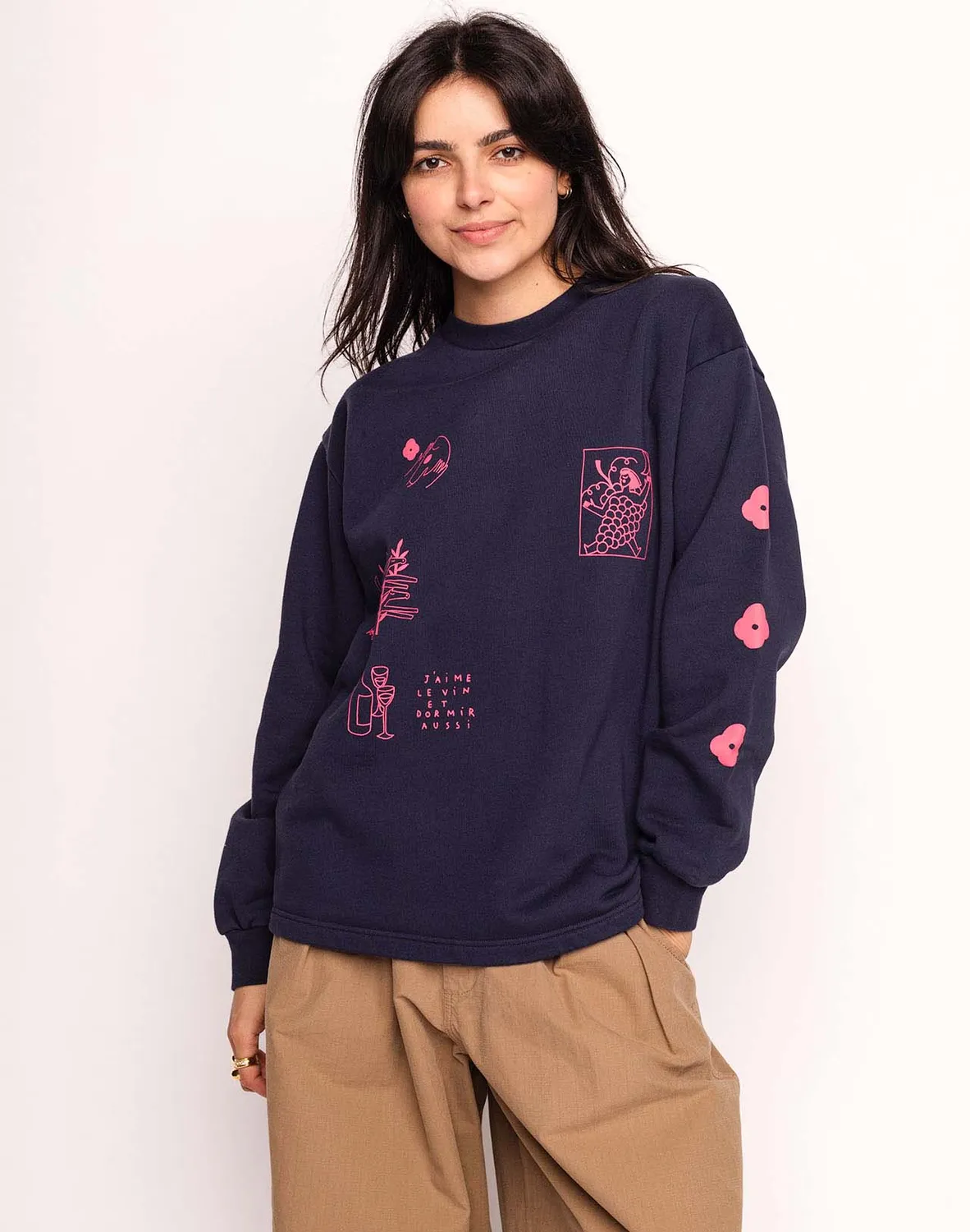 OLOW Wine And Sleep sweat bleu dusk coton bio