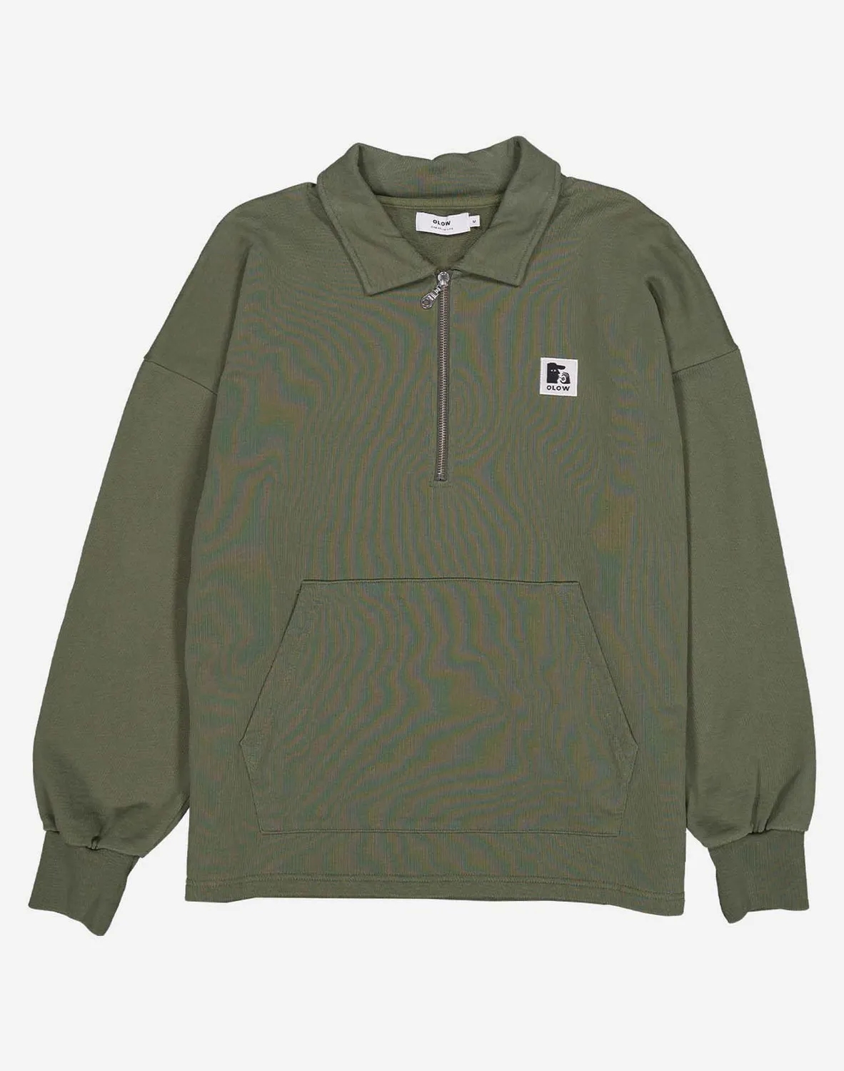 Olow Manso sweat zippé vert olive coton bio