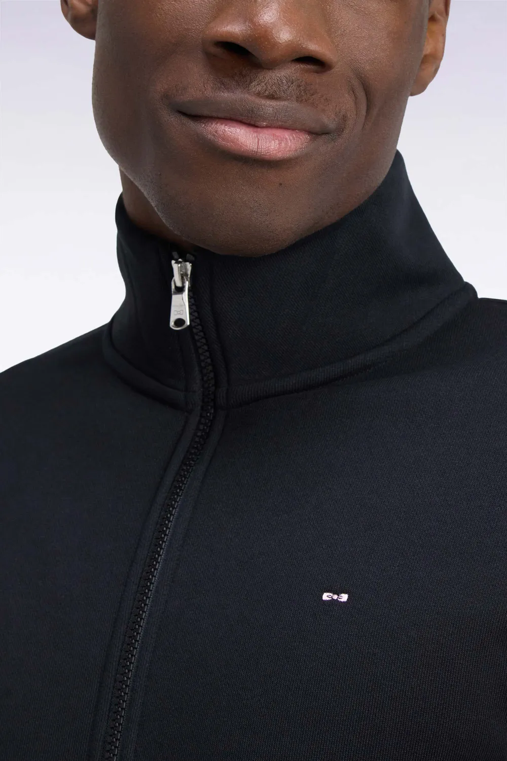 Eden Park sweat zippé noir col camionneur