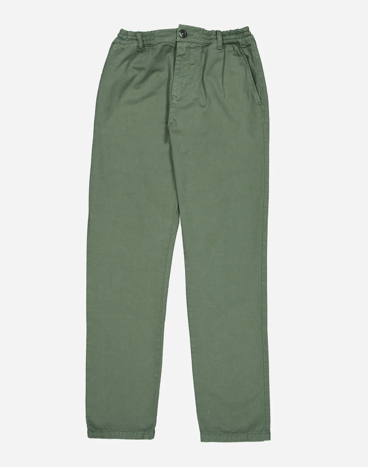 OLOW Chino pantalon homme vert olive serge coton