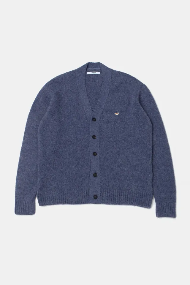 Edmmond Studios Duck cardigan bleu foncé laine alpaga