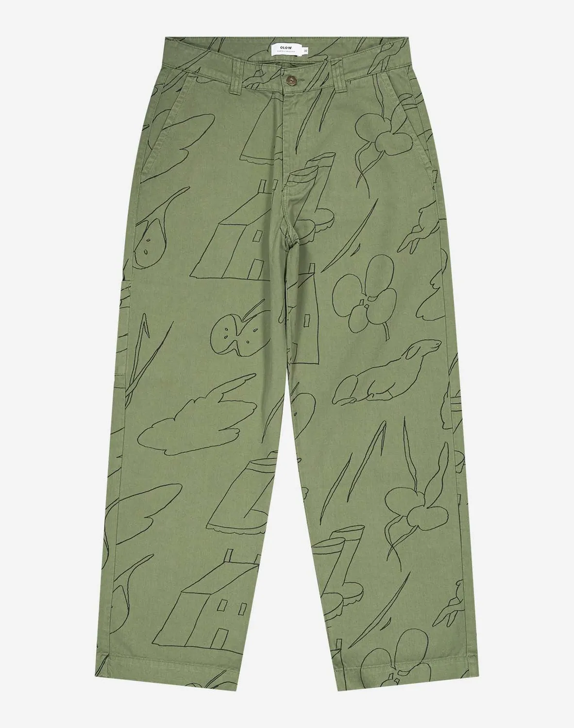 OLOW Chuck Gower pantalon kaki sérigraphié