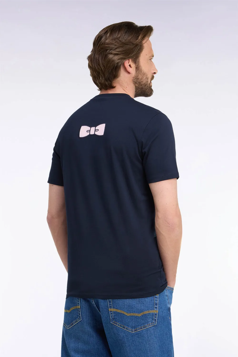 Eden Park T-shirt coton Pima marine homme nœud papillon