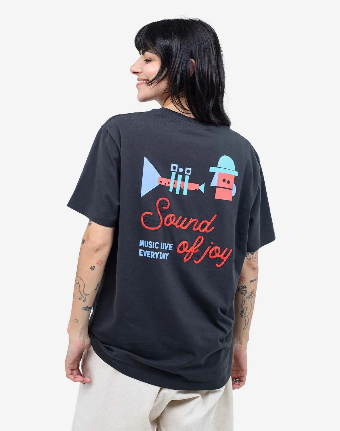 OLOW Fanfare t-shirt noir carbone coton bio