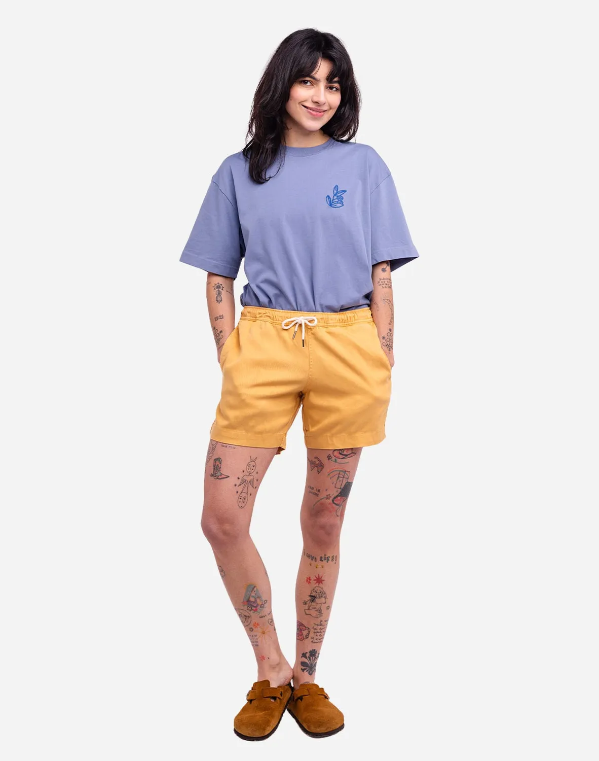 OLOW Bodhi short jaune ocre ample tencel taille élastique