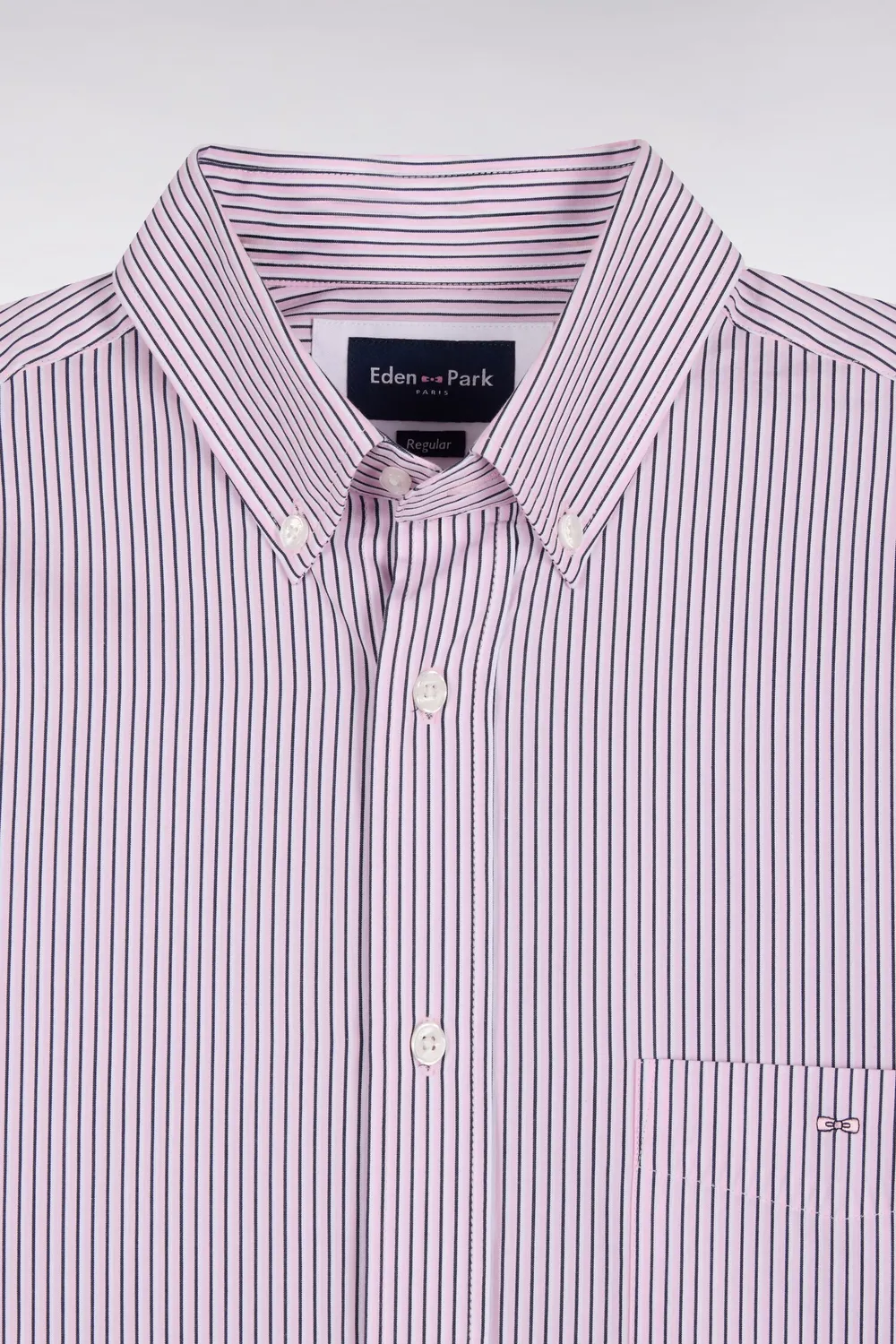 Eden Park College chemise rayures rose coton homme